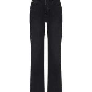 Прямые джинсы на высокой посадке