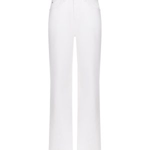 Прямые джинсы на высокой посадке