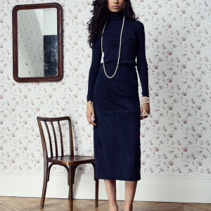 Замшевая юбка миди